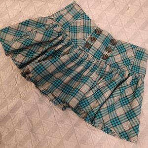 Candie's Y2K Blue and Gray Plaid Skirt